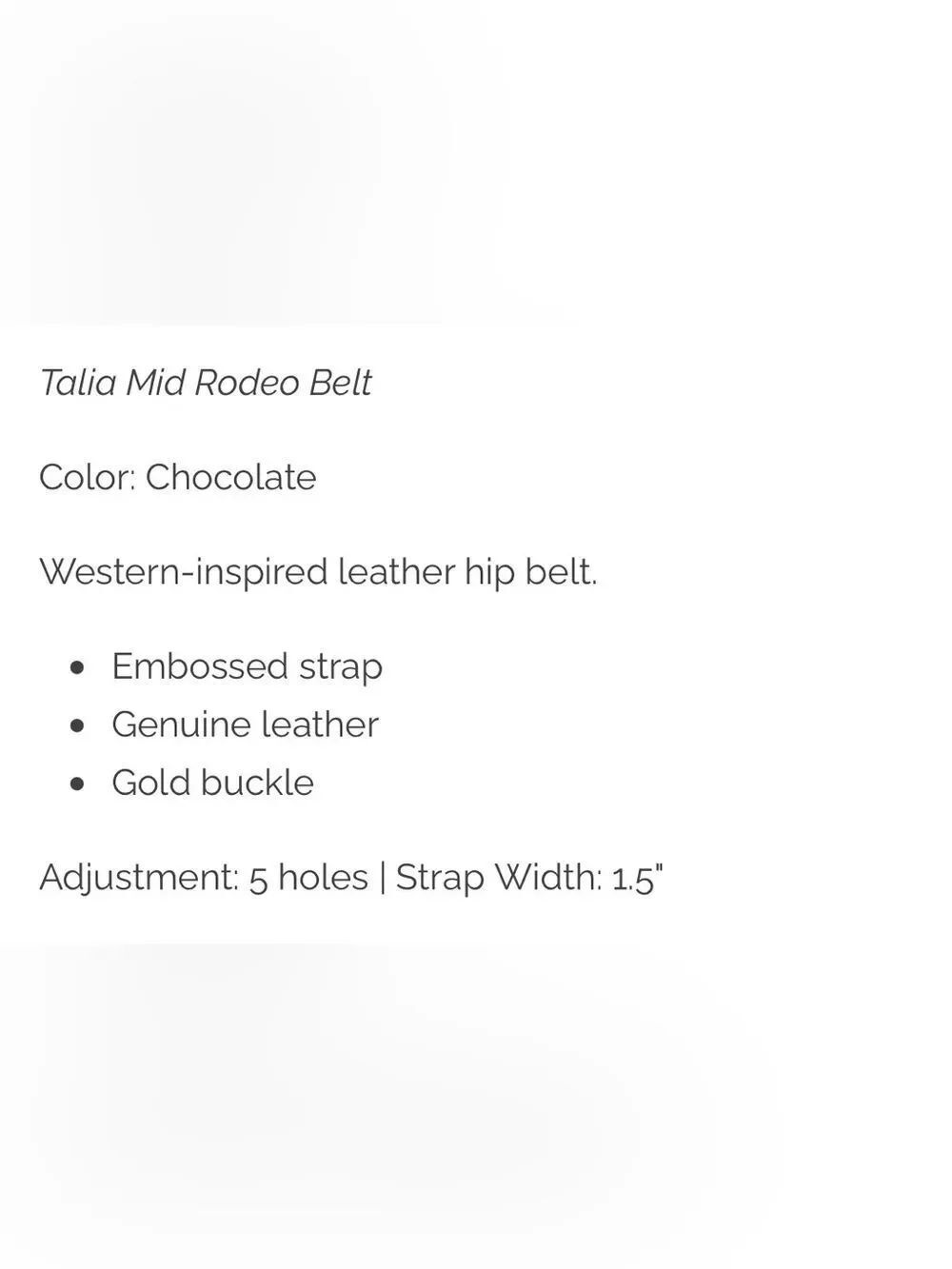 B LOW Talia Mid Rodeo Belt - Picture 5 of 8